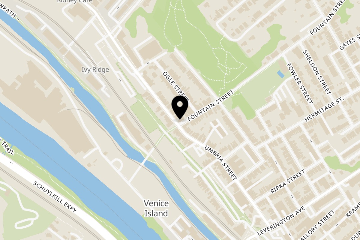 Map showing the location of The Union Tap House on 4801 Umbria St in Philadelphia